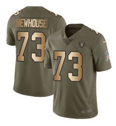 Men's Nike Oakland Raiders #73 Marshall Newhouse Limited Olive/Gold 2017 Salute to Service NFL Jersey