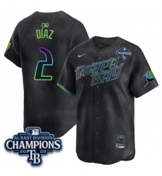 Men's Tampa Bay Rays #2 Yandy Díaz Charcoal 2026 AL East Champions City Connect Limited Stitched Baseball Jersey