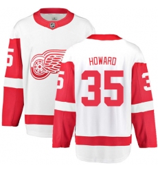 Men's Detroit Red Wings #35 Jimmy Howard Fanatics Branded White Away Breakaway NHL Jersey