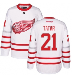 Men's Reebok Detroit Red Wings #21 Tomas Tatar Authentic White 2017 Centennial Classic NHL Jersey