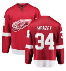 Men's Detroit Red Wings #34 Petr Mrazek Fanatics Branded Red Home Breakaway NHL Jersey