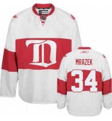 Women's Reebok Detroit Red Wings #34 Petr Mrazek Authentic White Third NHL Jersey