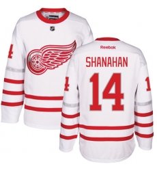 Men's Reebok Detroit Red Wings #14 Brendan Shanahan Authentic White 2017 Centennial Classic NHL Jersey
