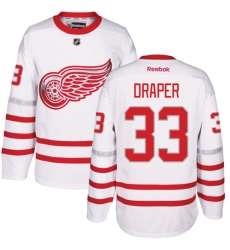 Men's Reebok Detroit Red Wings #33 Kris Draper Authentic White 2017 Centennial Classic NHL Jersey