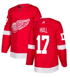 Youth Adidas Detroit Red Wings #17 Brett Hull Authentic Red Home NHL Jersey