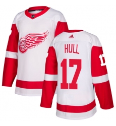 Youth Adidas Detroit Red Wings #17 Brett Hull Authentic White Away NHL Jersey