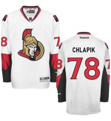 Women's Reebok Ottawa Senators #78 Filip Chlapik Authentic White Away NHL Jersey