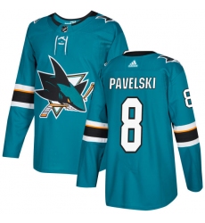 Men's Adidas San Jose Sharks #8 Joe Pavelski Premier Teal Green Home NHL Jersey