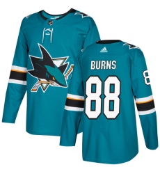 Youth Adidas San Jose Sharks #88 Brent Burns Premier Teal Green Home NHL Jersey