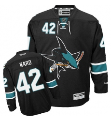 Youth Reebok San Jose Sharks #42 Joel Ward Premier Black Third NHL Jersey
