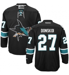 Women's Reebok San Jose Sharks #27 Joonas Donskoi Authentic Black Third NHL Jersey