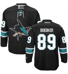 Women's Reebok San Jose Sharks #89 Mikkel Boedker Premier Black Third NHL Jersey