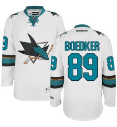 Youth Reebok San Jose Sharks #89 Mikkel Boedker Authentic White Away NHL Jersey