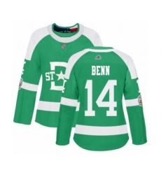 Women's Dallas Stars #14 Jamie Benn Authentic Green 2020 Winter Classic Hockey Jersey