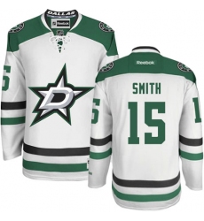 Women's Reebok Dallas Stars #15 Bobby Smith Authentic White Away NHL Jersey