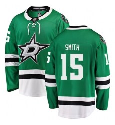 Youth Dallas Stars #15 Bobby Smith Authentic Green Home Fanatics Branded Breakaway NHL Jersey