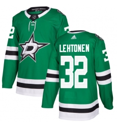 Men's Adidas Dallas Stars #32 Kari Lehtonen Authentic Green Home NHL Jersey