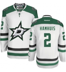 Women's Reebok Dallas Stars #2 Dan Hamhuis Authentic White Away NHL Jersey