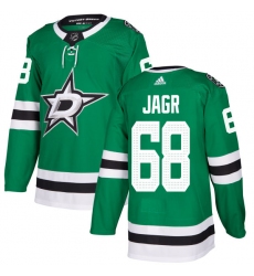 Men's Adidas Dallas Stars #68 Jaromir Jagr Authentic Green Home NHL Jersey