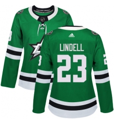 Women's Adidas Dallas Stars #23 Esa Lindell Authentic Green Home NHL Jersey