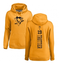 NHL Women's Adidas Pittsburgh Penguins #19 Bryan Trottier Gold One Color Backer Pullover Hoodie