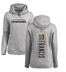 NHL Women's Adidas Pittsburgh Penguins #10 Ron Francis Ash Backer Pullover Hoodie