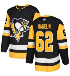 Men's Adidas Pittsburgh Penguins #62 Carl Hagelin Premier Black Home NHL Jersey