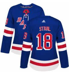 Women's Adidas New York Rangers #18 Marc Staal Authentic Royal Blue Home NHL Jersey