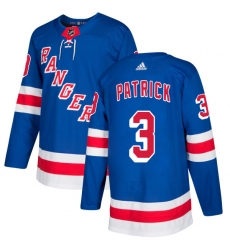Men's Adidas New York Rangers #3 James Patrick Authentic Royal Blue Home NHL Jersey