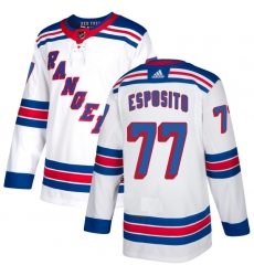 Women's Reebok New York Rangers #77 Phil Esposito Authentic White Away NHL Jersey