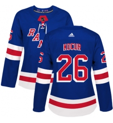 Women's Adidas New York Rangers #26 Joe Kocur Premier Royal Blue Home NHL Jersey