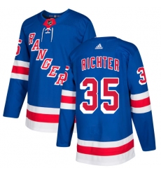 Men's Adidas New York Rangers #35 Mike Richter Premier Royal Blue Home NHL Jersey
