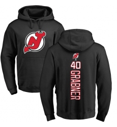 NHL Adidas New Jersey Devils #40 Michael Grabner Black Backer Pullover Hoodie