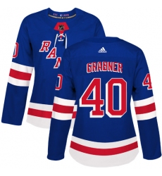 Women's Adidas New York Rangers #40 Michael Grabner Authentic Royal Blue Home NHL Jersey