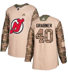 Youth Adidas New Jersey Devils #40 Michael Grabner Authentic Camo Veterans Day Practice NHL Jersey