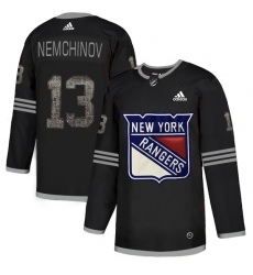 Men's Adidas New York Rangers #13 Sergei Nemchinov Black Authentic Classic Stitched NHL Jersey