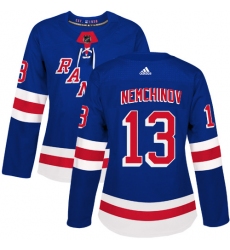 Women's Adidas New York Rangers #13 Sergei Nemchinov Premier Royal Blue Home NHL Jersey