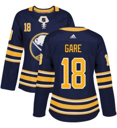 Women's Adidas Buffalo Sabres #18 Danny Gare Authentic Navy Blue Home NHL Jersey