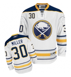 Women's Reebok Buffalo Sabres #30 Ryan Miller Authentic White Away NHL Jersey