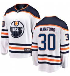 Men's Edmonton Oilers #30 Bill Ranford Fanatics Branded White Away Breakaway NHL Jersey