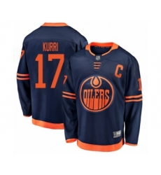 Men's Edmonton Oilers #17 Jari Kurri Authentic Navy Blue Alternate Fanatics Branded Breakaway Hockey Jersey