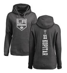 NHL Women's Adidas Los Angeles Kings #11 Anze Kopitar Charcoal One Color Backer Pullover Hoodie