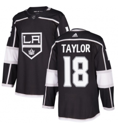 Men's Adidas Los Angeles Kings #18 Dave Taylor Authentic Black Home NHL Jersey