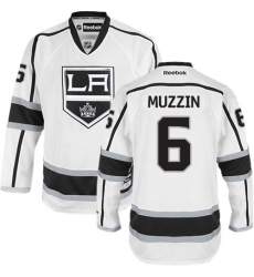 Youth Reebok Los Angeles Kings #6 Jake Muzzin Authentic White Away NHL Jersey