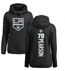 NHL Women's Adidas Los Angeles Kings #70 Tanner Pearson Black Backer Pullover Hoodie