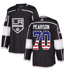 Youth Adidas Los Angeles Kings #70 Tanner Pearson Authentic Black USA Flag Fashion NHL Jersey