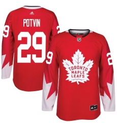 Men's Adidas Toronto Maple Leafs #29 Felix Potvin Premier Red Alternate NHL Jersey