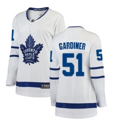 Women's Toronto Maple Leafs #51 Jake Gardiner Authentic White Away Fanatics Branded Breakaway NHL Jersey