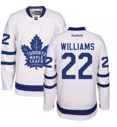 Youth Reebok Toronto Maple Leafs #22 Tiger Williams Authentic White Away NHL Jersey