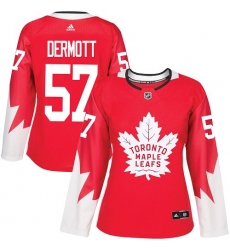 Women's Adidas Toronto Maple Leafs #57 Travis Dermott Authentic Red Alternate NHL Jersey